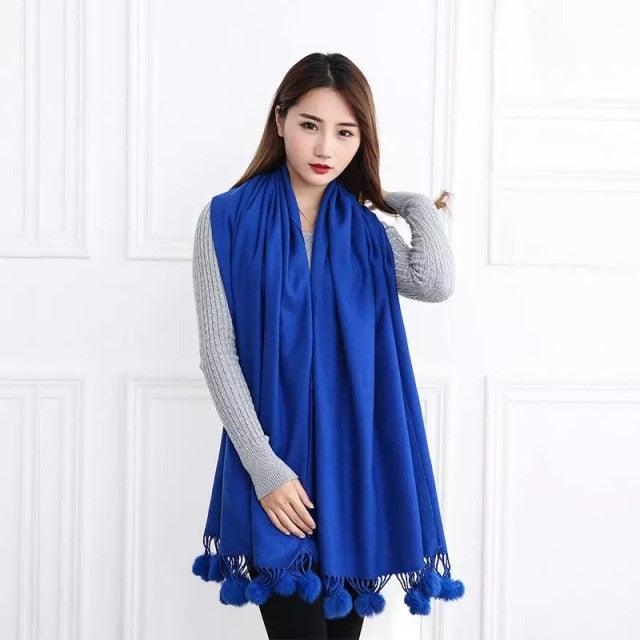 Fashion Autumn Winter Warm High Quality Long Soft Cashmere Hijabs Scarves Dot Pattern Tassels Elegant Thicken Wrap Shawl Ladies Lightweight Escharpe Soft Wool Cashmere Muffler For Women