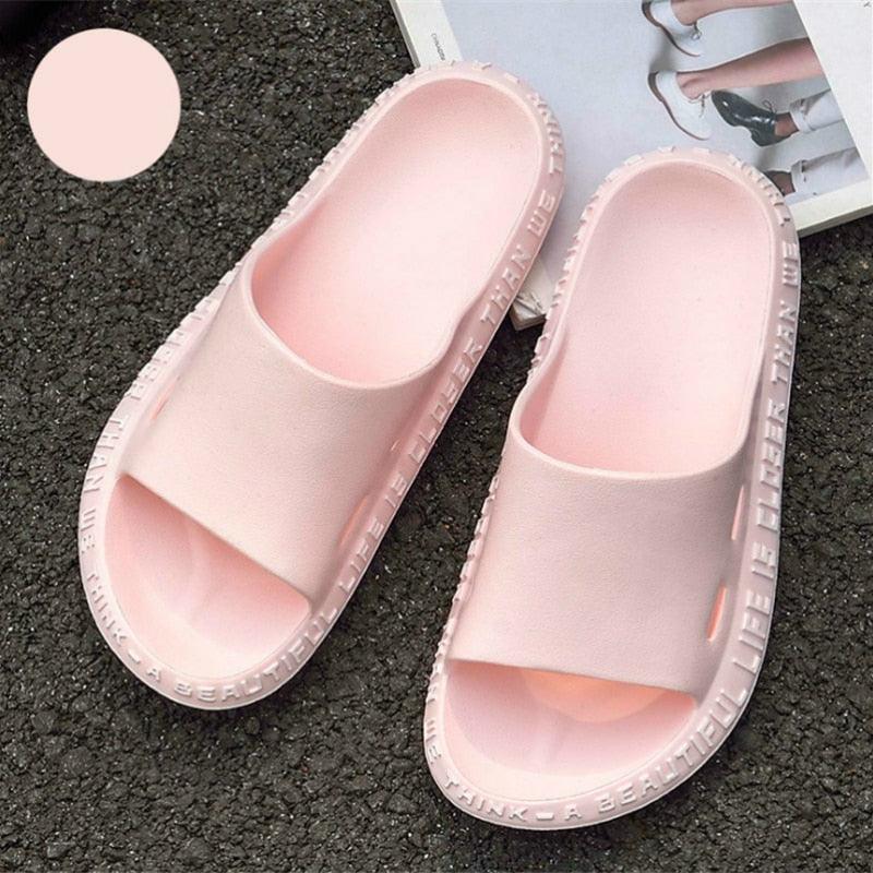 Fashion Beach Slides Massage Flip Flops Non-slip Slippers High Quality EVA Summer Men Women Quick Drying Bathroom Sandals Open Toe Soft Slippers Soft Shower Massage Slippers