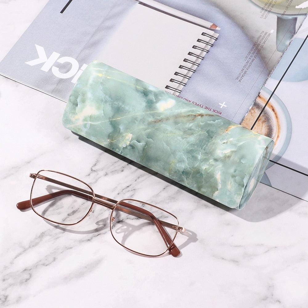 Fashion Beautiful Pattern Strong Magnet Glasses Box Waterproof PU Portable Reading Glasses Sunglasses Case Eyewear Protector Portable Eyeglasses Case Magnetic Closure Sunglasses Case For Women