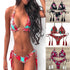 Fashion Bikini Set Bikinis Stripes Lace Up String Two-Piece Swimsuit Mini Bikini Swimwear Padded Two Piece Triangle Bikini Set Summer Breathable Beach Swimsuits For Women