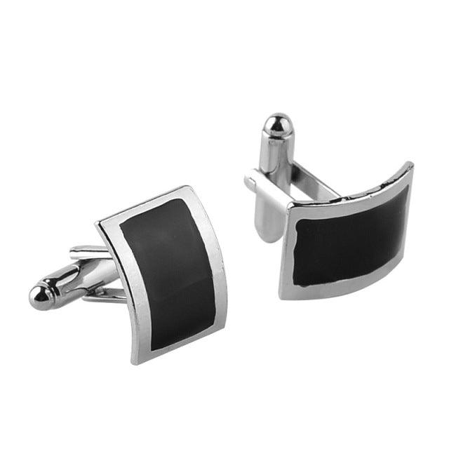 Fashion Black Luxury Men Shirts Cufflinks Square Classic Cuff Links Elegant Men Jewelry Luxurious Tuxedo Formal Shirts Cufflinks For Groom