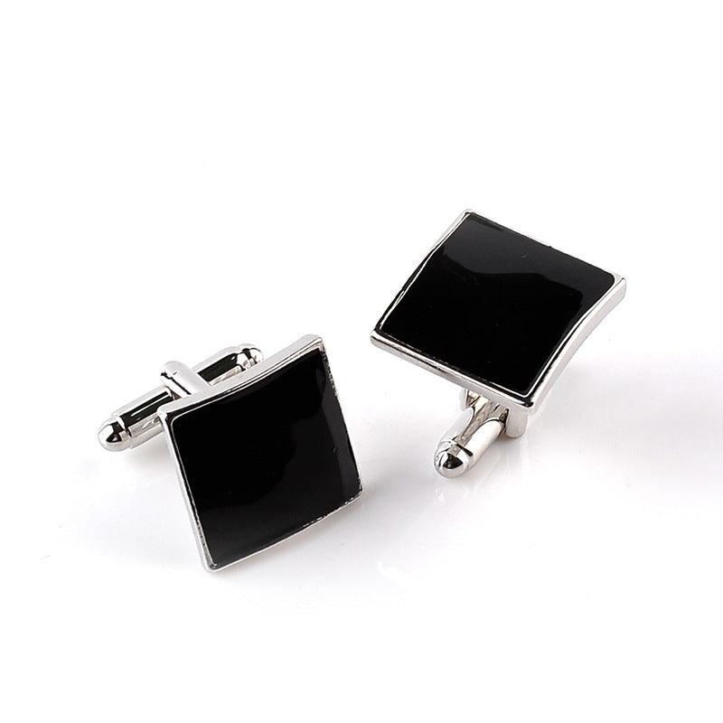 Fashion Black Luxury Men Shirts Cufflinks Square Classic Cuff Links Elegant Men Jewelry Luxurious Tuxedo Formal Shirts Cufflinks For Groom