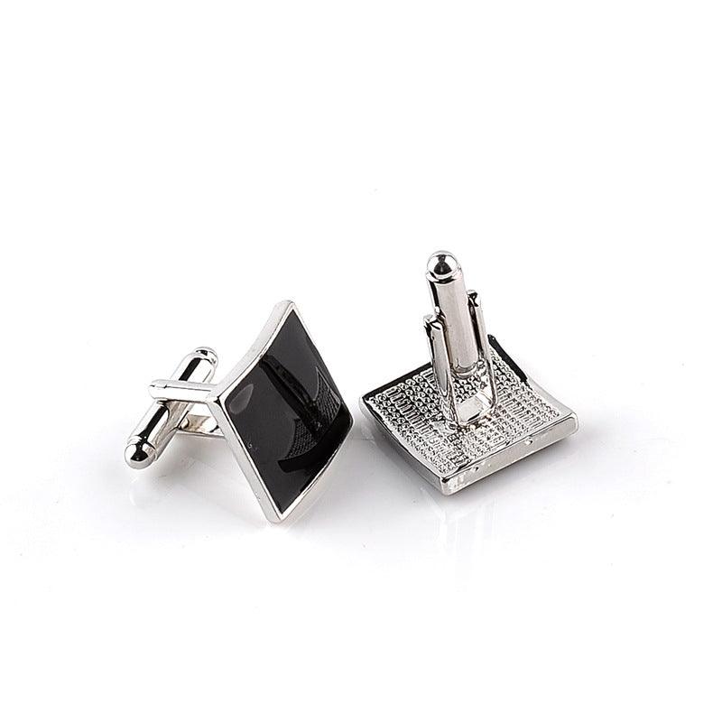 Fashion Black Luxury Men Shirts Cufflinks Square Classic Cuff Links Elegant Men Jewelry Luxurious Tuxedo Formal Shirts Cufflinks For Groom