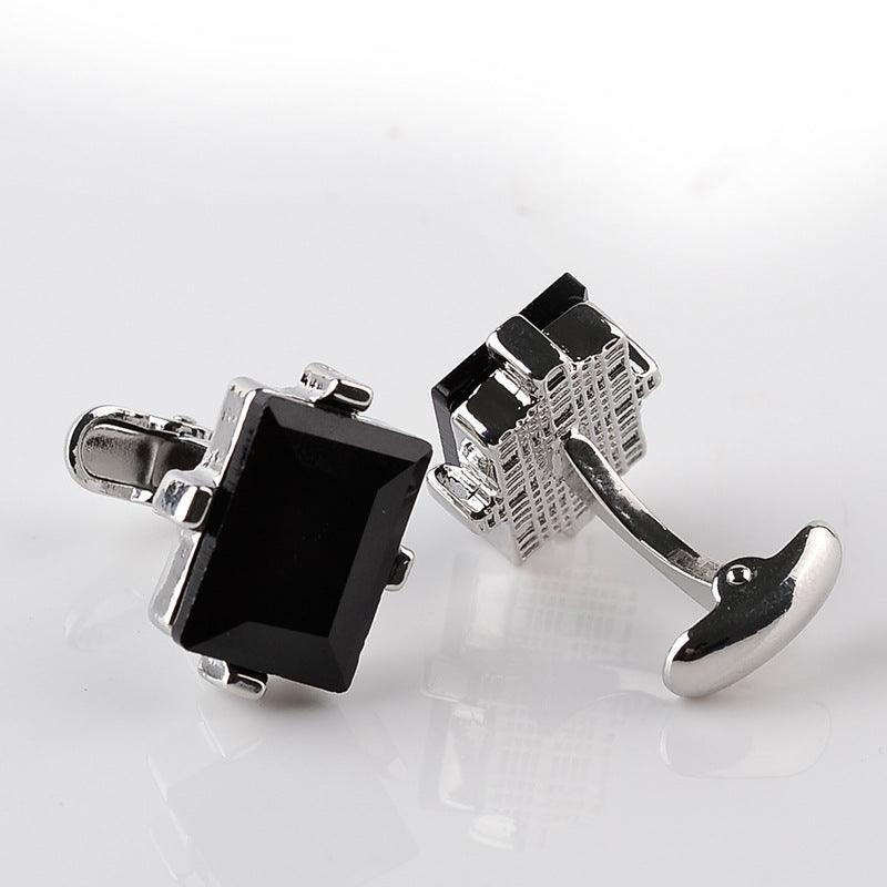 Fashion Black Luxury Men Shirts Cufflinks Square Classic Cuff Links Elegant Men Jewelry Luxurious Tuxedo Formal Shirts Cufflinks For Groom