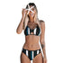 Fashion Blue White Women Striped Bikini Sets Swimsuit Women Halter Top Bikini High Waist Bathing Suits Bandage Two Piece Swimsuit Two Pieces Swimwear Women Summer Beach Adjustable Bathing Suit