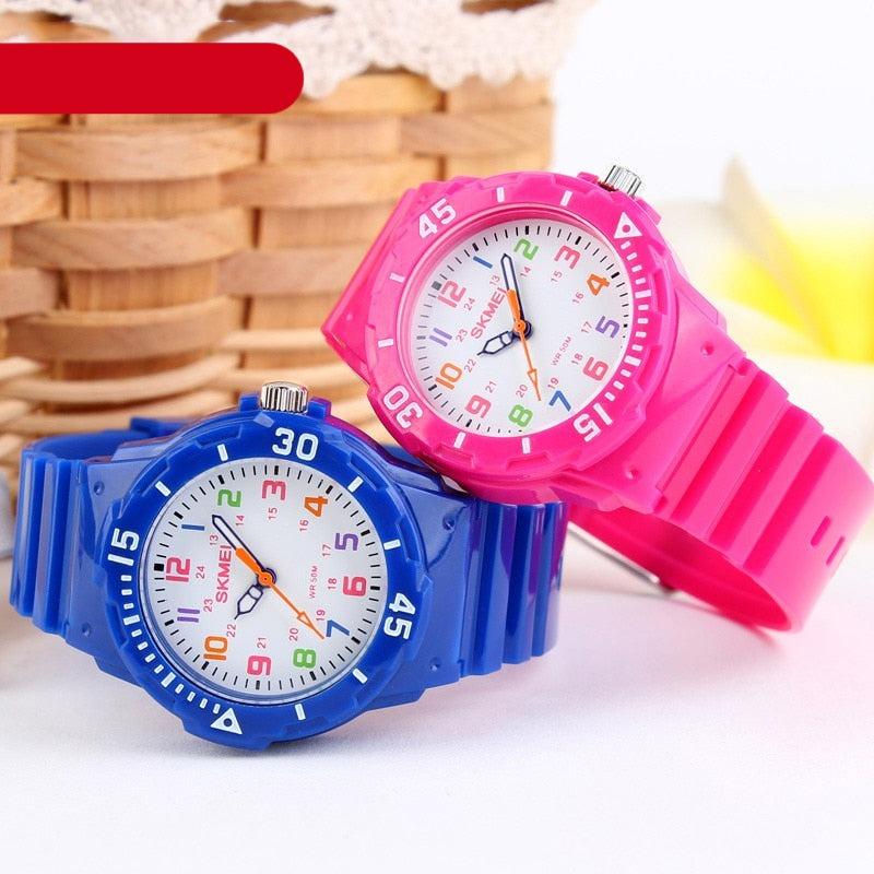 Fashion Children Watches 50M Waterproof Kids Quartz Wristwatches Clock For Boys Girls Analog Watch Waterproof Learning Time Wrist Watch Easy To Read Time Wrist Watches For Kids