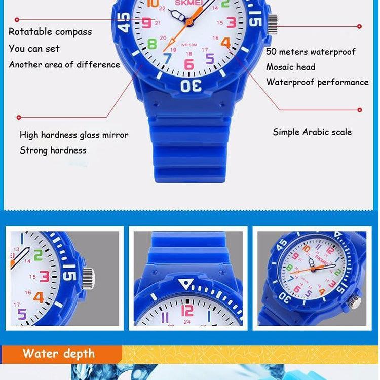 Fashion Children Watches 50M Waterproof Kids Quartz Wristwatches Clock For Boys Girls Analog Watch Waterproof Learning Time Wrist Watch Easy To Read Time Wrist Watches For Kids