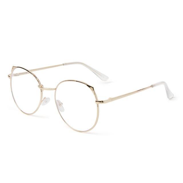 Fashion Classic Metal Frame Myopia Glasses Women Cute Cat Ears Short Sighted Glasses Eye Protection Eyewear Computer And Non Prescription Men Metal Frame Eyewear For Women