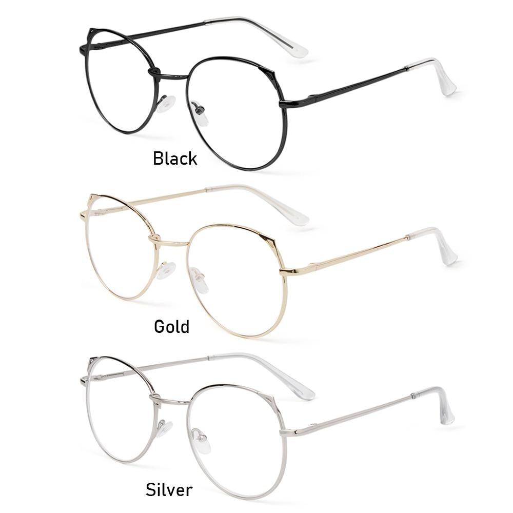 Fashion Classic Metal Frame Myopia Glasses Women Cute Cat Ears Short Sighted Glasses Eye Protection Eyewear Computer And Non Prescription Men Metal Frame Eyewear For Women