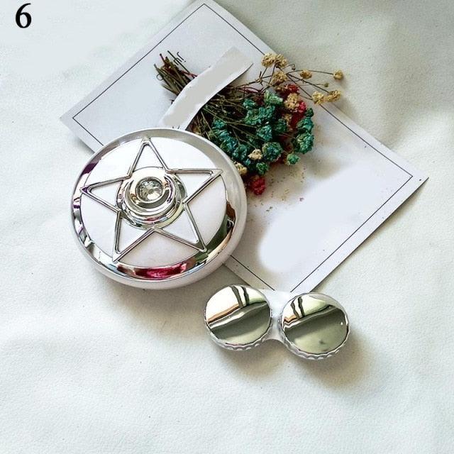 Fashion Contact Lens Case Women Man Travel Kit Easy Carry Contact Lenses Box Mirror Marble Print Eyes Contact Lens Case All in One Travel Contact Container Soak Storage Kit