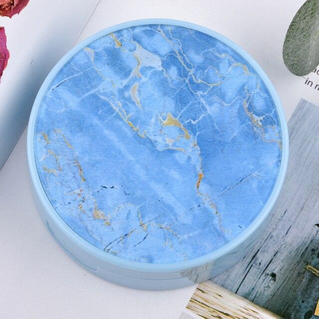 Fashion Contact Lens Case Women Man Travel Kit Easy Carry Contact Lenses Box Mirror Marble Print Eyes Contact Lens Case All in One Travel Contact Container Soak Storage Kit