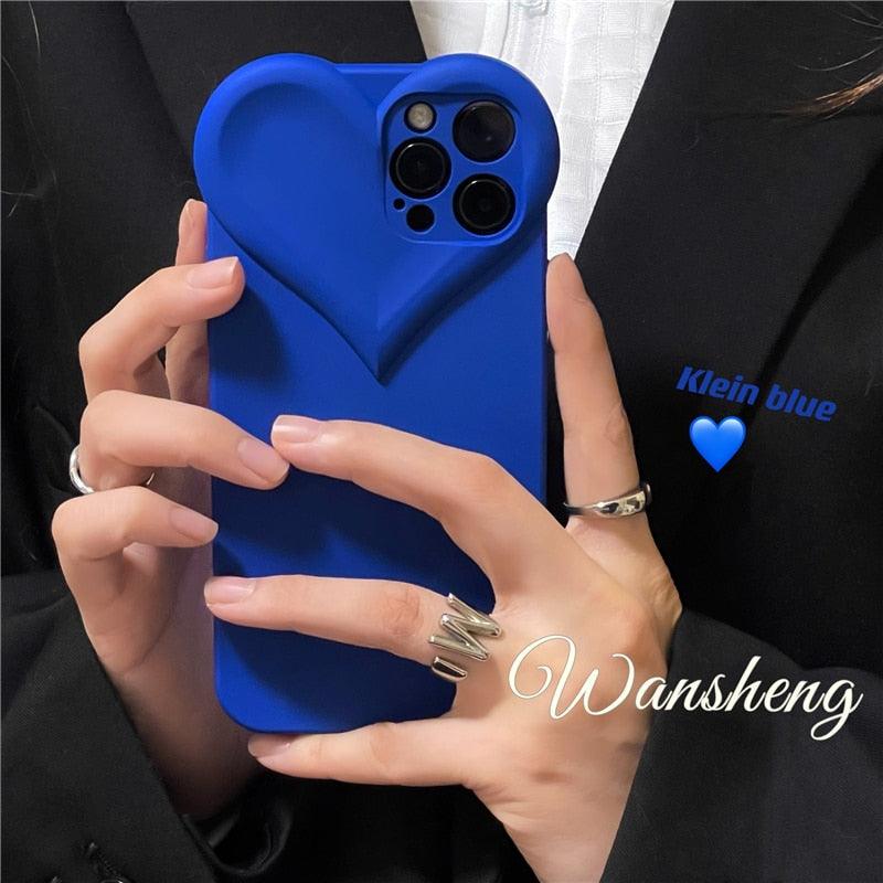 Fashion Cool Black Love Heart Phone Case For iPhone 14 13 Pro Max 12 11 XR XS 7 8 Plus Dustproof Soft TPU Shockproof Back Cover Luxury Crystal Case for Women Camera Protective Soft  Case Cover Design for iPhone