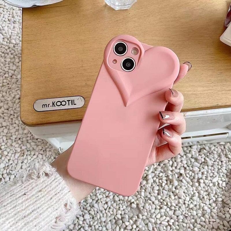 Fashion Cool Black Love Heart Phone Case For iPhone 14 13 Pro Max 12 11 XR XS 7 8 Plus Dustproof Soft TPU Shockproof Back Cover Luxury Crystal Case for Women Camera Protective Soft  Case Cover Design for iPhone