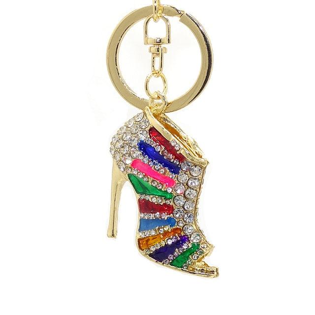 Fashion Creative Rhinestone Personality Lipstick Bag Car Keychain Female Schoolbag Pendant Metal Keychain Ring Gift Crystal Lipstick Makeup Keyring Rhinestone Purse Bag Charm Pendant Keychain