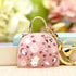 Fashion Creative Rhinestone Personality Lipstick Bag Car Keychain Female Schoolbag Pendant Metal Keychain Ring Gift Crystal Lipstick Makeup Keyring Rhinestone Purse Bag Charm Pendant Keychain