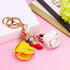 Fashion Creative Rhinestone Personality Lipstick Bag Car Keychain Female Schoolbag Pendant Metal Keychain Ring Gift Crystal Lipstick Makeup Keyring Rhinestone Purse Bag Charm Pendant Keychain