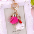 Fashion Creative Rhinestone Personality Lipstick Bag Car Keychain Female Schoolbag Pendant Metal Keychain Ring Gift Crystal Lipstick Makeup Keyring Rhinestone Purse Bag Charm Pendant Keychain