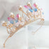 Fashion Crystal Princess Crown Rhinestone Tiara for Girl Birthday Wedding Model  Queen Crown Pearl Butterfly Hair Jewelry Handmade Rose Gold Crown with Pearl Crystal Princess Crown for Girls Birthday Wedding Party Prom