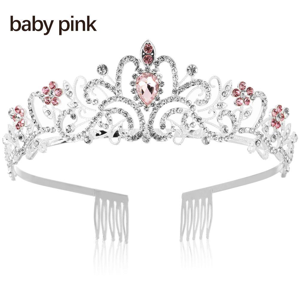 Fashion Crystal Princess Crown Rhinestone Tiara for Girl Birthday Wedding Model  Queen Crown Pearl Butterfly Hair Jewelry Handmade Rose Gold Crown with Pearl Crystal Princess Crown for Girls Birthday Wedding Party Prom