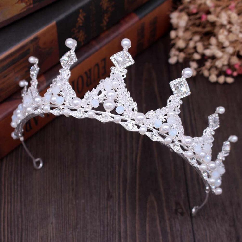 Fashion Crystal Princess Crown Rhinestone Tiara for Girl Birthday Wedding Model  Queen Crown Pearl Butterfly Hair Jewelry Handmade Rose Gold Crown with Pearl Crystal Princess Crown for Girls Birthday Wedding Party Prom