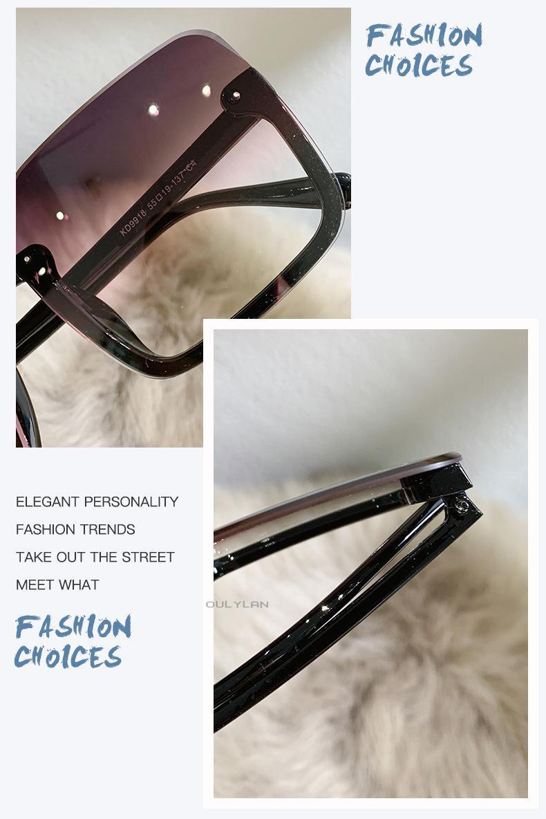 Fashion Design Women Square Sunglasses Big Frame Style Oversized Fashionable Sun Glasses For Men Popular Trendy Style Sunglasses UV400 Protection Sun Glasses