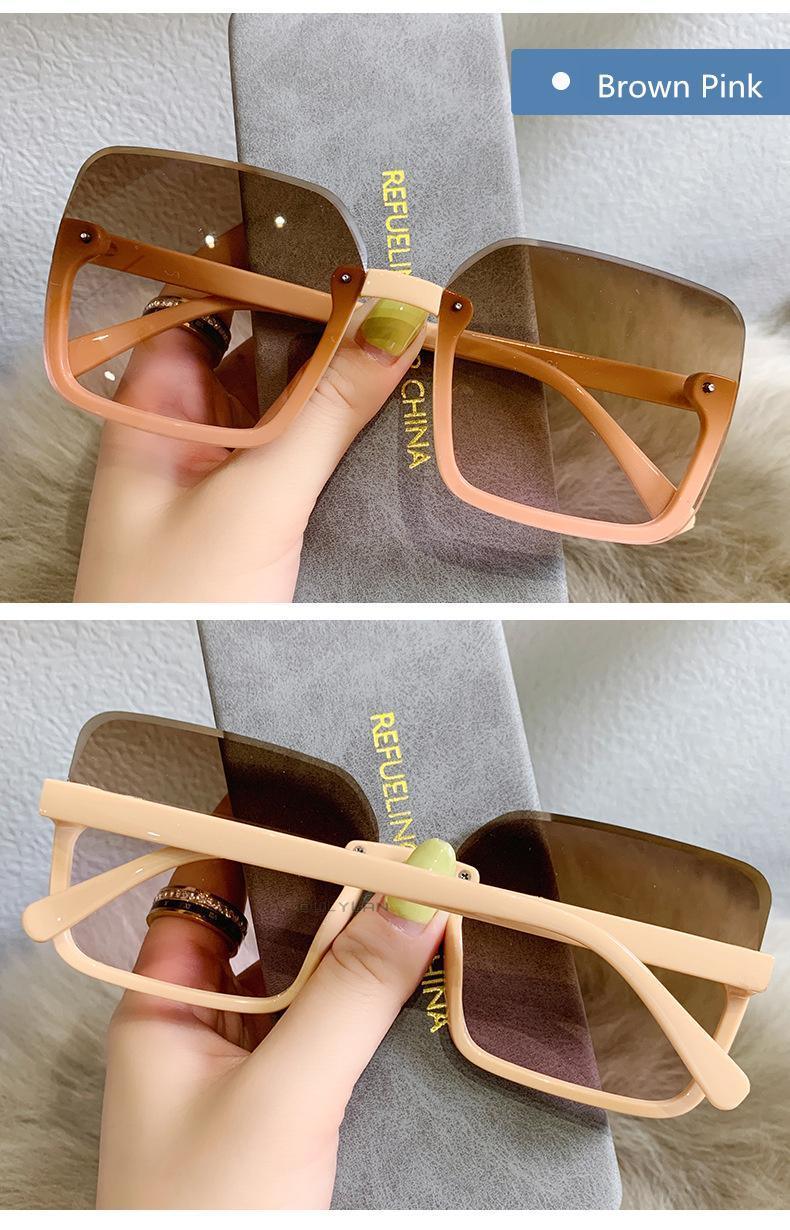 Fashion Design Women Square Sunglasses Big Frame Style Oversized Fashionable Sun Glasses For Men Popular Trendy Style Sunglasses UV400 Protection Sun Glasses