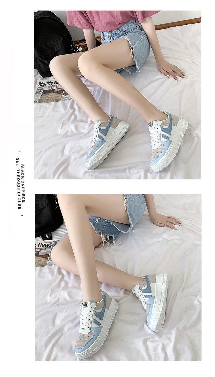 Fashion Flats Womans Sneakers Casual Breathable Vulcanized Shoes Lace Up Woman Comfort Walking White Round Head Platform Casual Sports Cute Fashion Walking School Sneakers