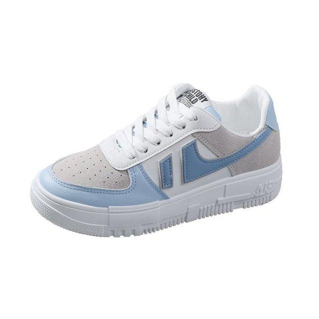 Fashion Flats Womans Sneakers Casual Breathable Vulcanized Shoes Lace Up Woman Comfort Walking White Round Head Platform Casual Sports Cute Fashion Walking School Sneakers