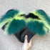 Fashion Fox Fur Slippers Women Home Fluffy Comfort Summer Flats Sweet Shoes Indoor Flip Flops Fur Slides Elegant Sandals Lightweight House Slippers Fuzzy Band Slip On Open Toe Slippers