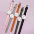 Fashion Girls Quartz Watches Bracelet Set Luminous Dial Watch Women Casual Leather Female Wrist Watch Leather Band Thin Minimalist Casual Simple Dress Quartz Analog Watch