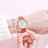 Fashion Girls Quartz Watches Bracelet Set Luminous Dial Watch Women Casual Leather Female Wrist Watch Leather Band Thin Minimalist Casual Simple Dress Quartz Analog Watch