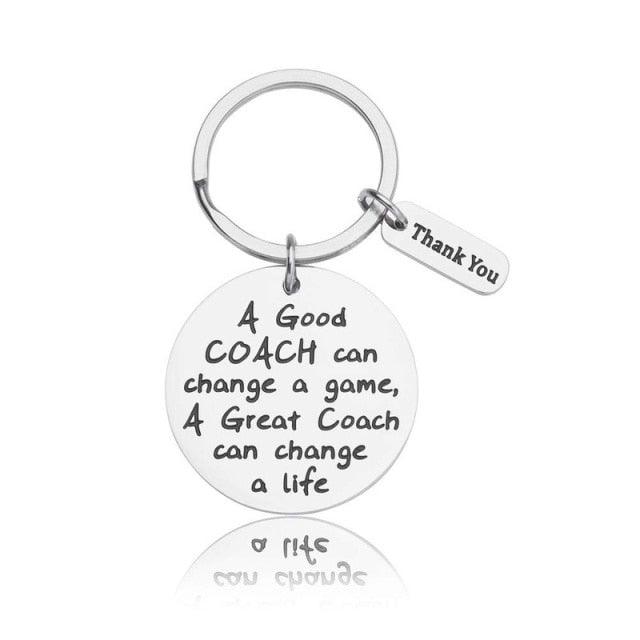 Fashion Keychain Sports Thank You Gifts for Men Woman Boys Girls Football Basketball Baseball Swimming Soccer Coaches Key Ring "A Great Coach is Hard to Find and Impossible to Forget" Keychains Sport Gifts Gifts for Coach Appreciation Keychain