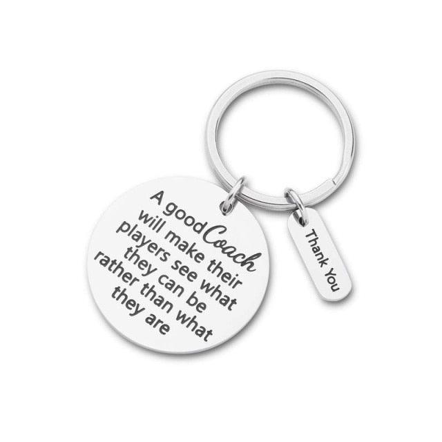 Fashion Keychain Sports Thank You Gifts for Men Woman Boys Girls Football Basketball Baseball Swimming Soccer Coaches Key Ring "A Great Coach is Hard to Find and Impossible to Forget" Keychains Sport Gifts Gifts for Coach Appreciation Keychain