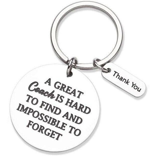 Fashion Keychain Sports Thank You Gifts for Men Woman Boys Girls Football Basketball Baseball Swimming Soccer Coaches Key Ring "A Great Coach is Hard to Find and Impossible to Forget" Keychains Sport Gifts Gifts for Coach Appreciation Keychain