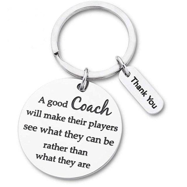 Fashion Keychain Sports Thank You Gifts for Men Woman Boys Girls Football Basketball Baseball Swimming Soccer Coaches Key Ring "A Great Coach is Hard to Find and Impossible to Forget" Keychains Sport Gifts Gifts for Coach Appreciation Keychain