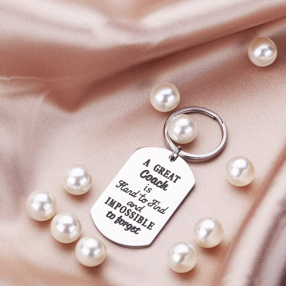 Fashion Keychain Sports Thank You Gifts for Men Woman Boys Girls Football Basketball Baseball Swimming Soccer Coaches Key Ring "A Great Coach is Hard to Find and Impossible to Forget" Keychains Sport Gifts Gifts for Coach Appreciation Keychain