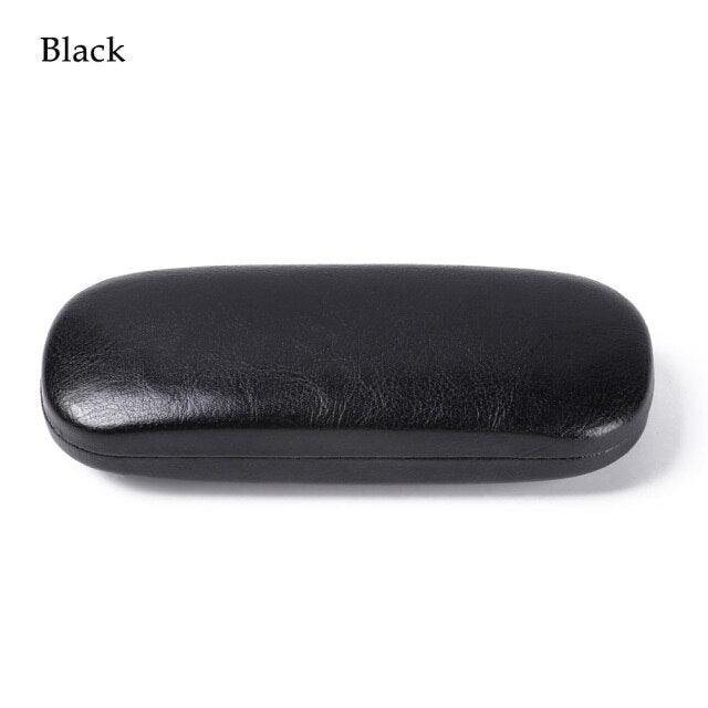 Fashion Leather Eye Glasses Hard Shell Protector Case Women Men Sunglasses Cover Reading Eyewear Case Spectacles Container Clamshell Eyeglasses Case Portable Glasses Protection Case