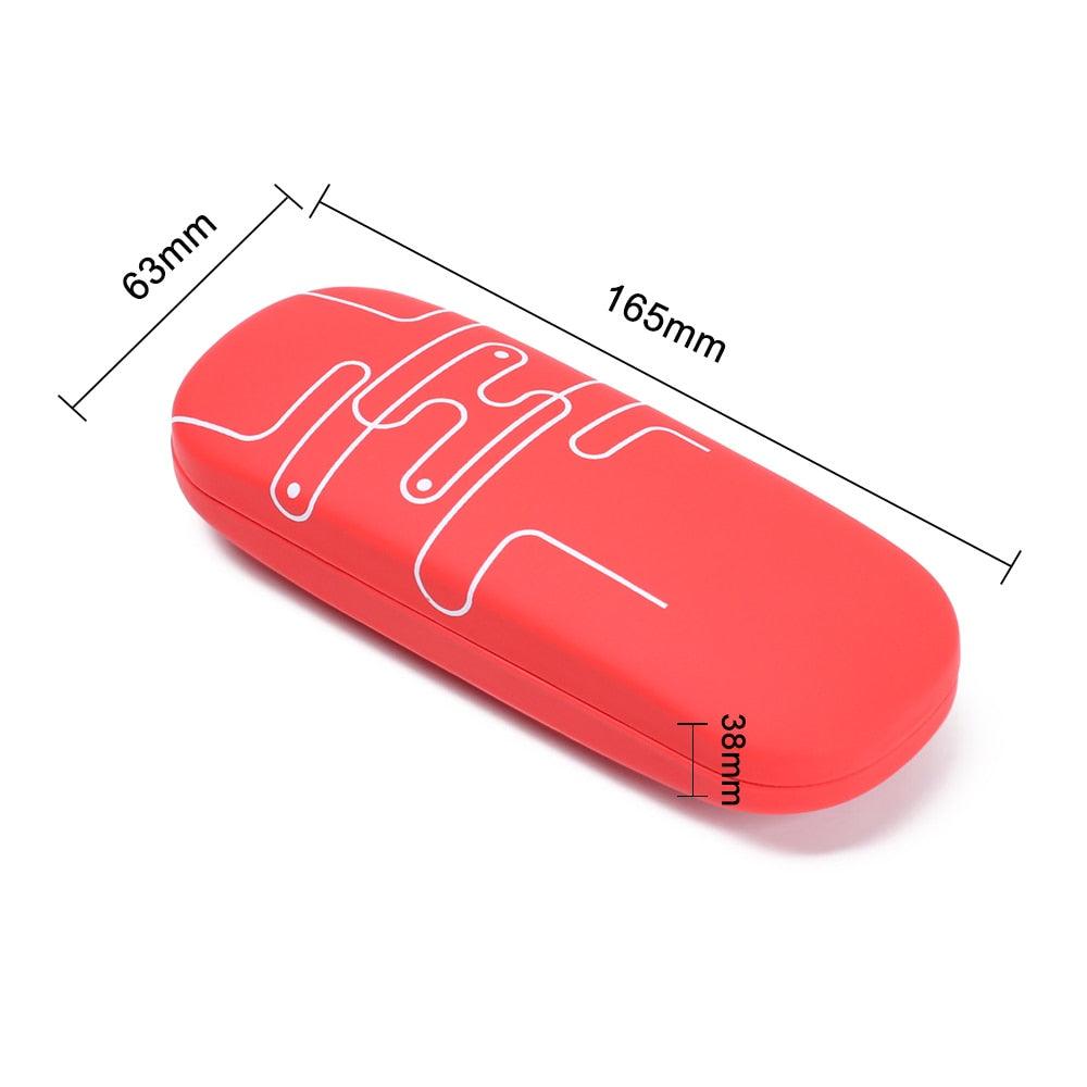 Fashion Leather Eye Glasses Hard Shell Protector Case Women Men Sunglasses Cover Reading Eyewear Case Spectacles Container Clamshell Eyeglasses Case Portable Glasses Protection Case