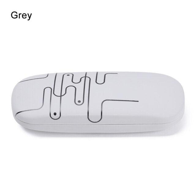 Fashion Leather Eye Glasses Hard Shell Protector Case Women Men Sunglasses Cover Reading Eyewear Case Spectacles Container Clamshell Eyeglasses Case Portable Glasses Protection Case