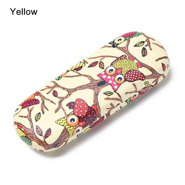 Fashion Leather Eye Glasses Hard Shell Protector Case Women Men Sunglasses Cover Reading Eyewear Case Spectacles Container Clamshell Eyeglasses Case Portable Glasses Protection Case