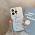 Fashion Letter Hey Glossy Phone Case For iPhone 14 12 11 13 Pro Max Gradient Blue Fashionable Clear Transparent Flexible Soft Protective Cover for iPhone