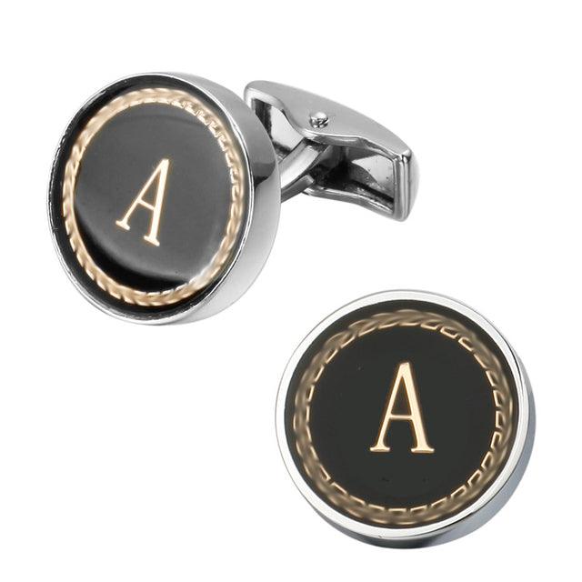 Fashion Letters Cufflinks Alphabet Cuff Links Men Shirt Charm Cufflinks Tuxedo Cufflinks Business Wedding Father's Day Gift Elegant A-Z Cuff Links