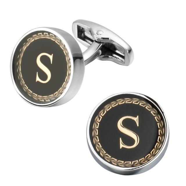 Fashion Letters Cufflinks Alphabet Cuff Links Men Shirt Charm Cufflinks Tuxedo Cufflinks Business Wedding Father's Day Gift Elegant A-Z Cuff Links