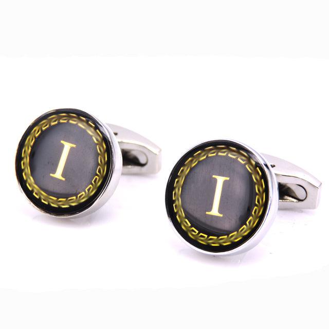 Fashion Letters Cufflinks Alphabet Cuff Links Men Shirt Charm Cufflinks Tuxedo Cufflinks Business Wedding Father's Day Gift Elegant A-Z Cuff Links