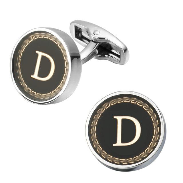 Fashion Letters Cufflinks Alphabet Cuff Links Men Shirt Charm Cufflinks Tuxedo Cufflinks Business Wedding Father's Day Gift Elegant A-Z Cuff Links