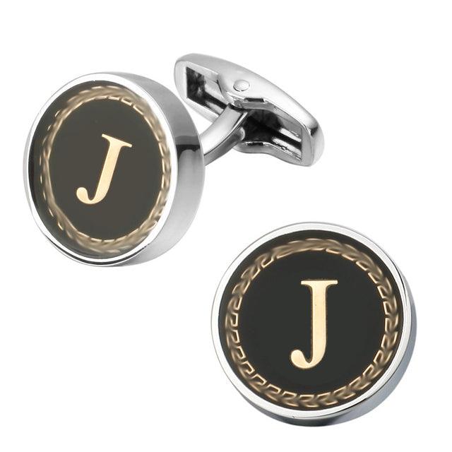 Fashion Letters Cufflinks Alphabet Cuff Links Men Shirt Charm Cufflinks Tuxedo Cufflinks Business Wedding Father's Day Gift Elegant A-Z Cuff Links