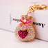 Fashion Lucky Bag Money Crystal Keychain Girl Bag Pendant Car Pendant Creative Small Gift Rhinestone Heart Shaped Sparkling Crystal Rhinestones Key Chain Creative Gifts Accessories