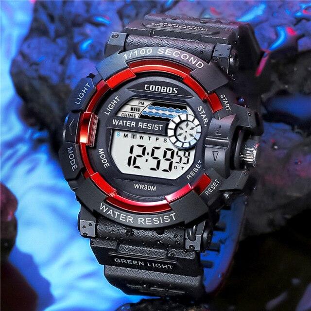 Fashion Luminous Children Watches For Boys Waterproof Electronic Silicone Strap Watch Fashion Sport Led Digital Wrist Watch Kids Sports Watch Waterproof Boys Multi-Function Digital Wristwatch