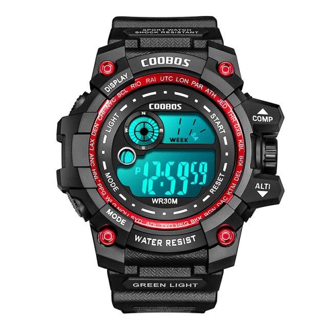 Fashion Luminous Children Watches For Boys Waterproof Electronic Silicone Strap Watch Fashion Sport Led Digital Wrist Watch Kids Sports Watch Waterproof Boys Multi-Function Digital Wristwatch