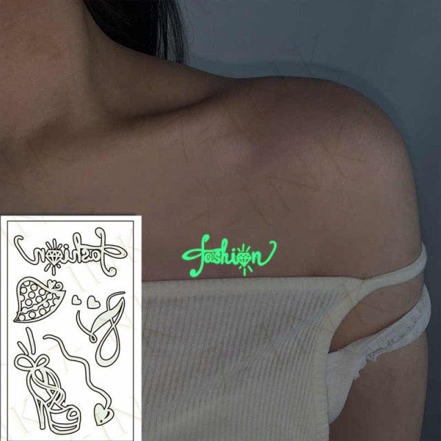 Fashion Luminous Sticker Tattoos Waterproof Temporary Different Luxury Tattoos For Womens Mens Kids - STEVVEX Beauty - 103, Arm Tattoo, Beauty, Black Tattoos, Body Tattoo, Boys Tattoo, Butterfly Tattoo, Children Tattoo, Luminous Tattoo, Make up Tattoo, Men Tattoo, Modern Tatoos, Sketch Tattoo, Small Tattoo, Stylish Tattoo, Tattoo, Waterproof Tattoo, Women Tattoo, Womens Tattoo - Stevvex.com